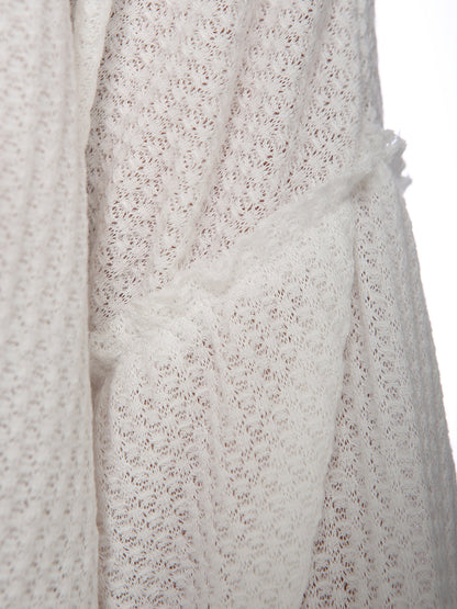 Casual Waffle Crew Neck Sleeve Sweater