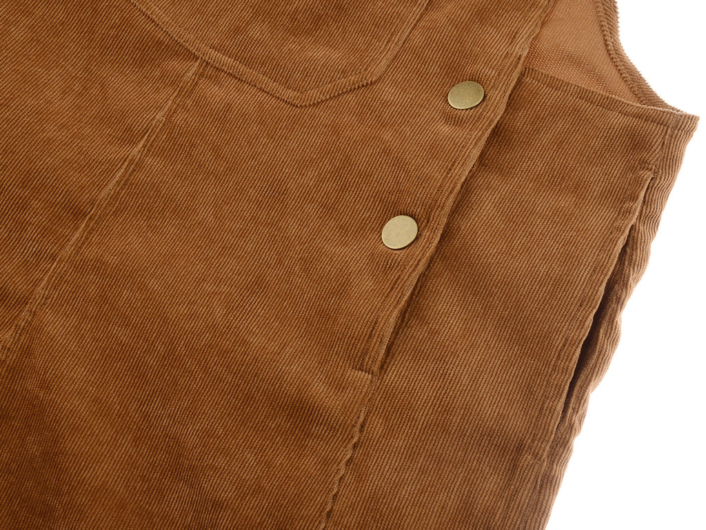 Corduroy Front Cropped Leg Overalls