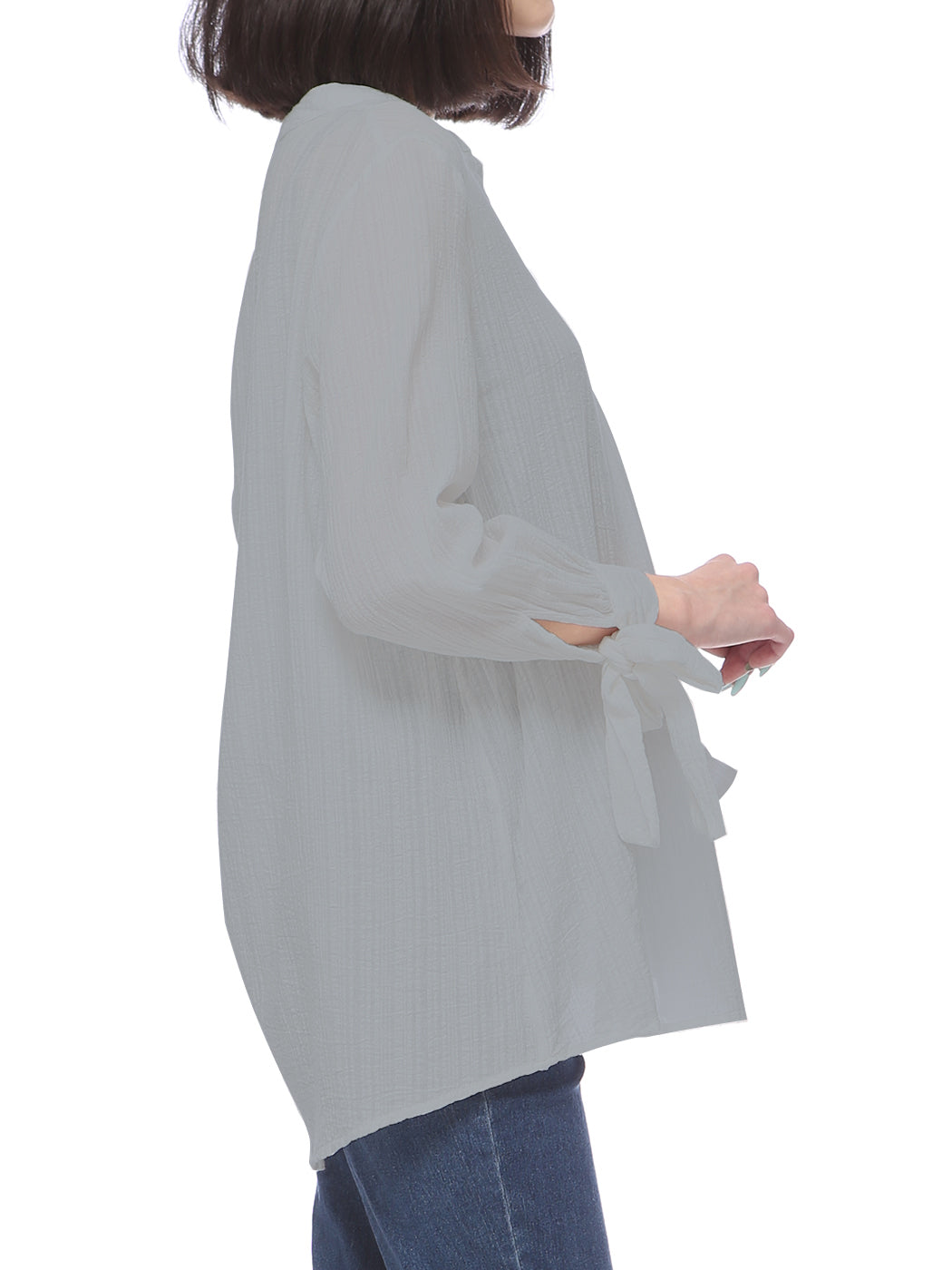 Anna-Kaci Women's Cotton Loose Blouse Top Split Neck Tunic V Neck Long Sleeve Shirt