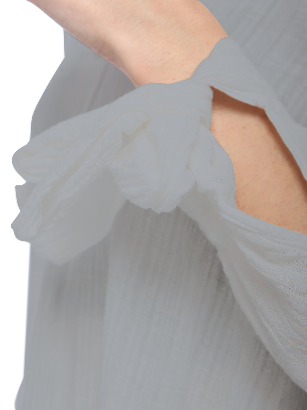 Blusa holgada de algodón para mujer de Anna-Kaci, túnica con cuello dividido y manga larga con cuello en V