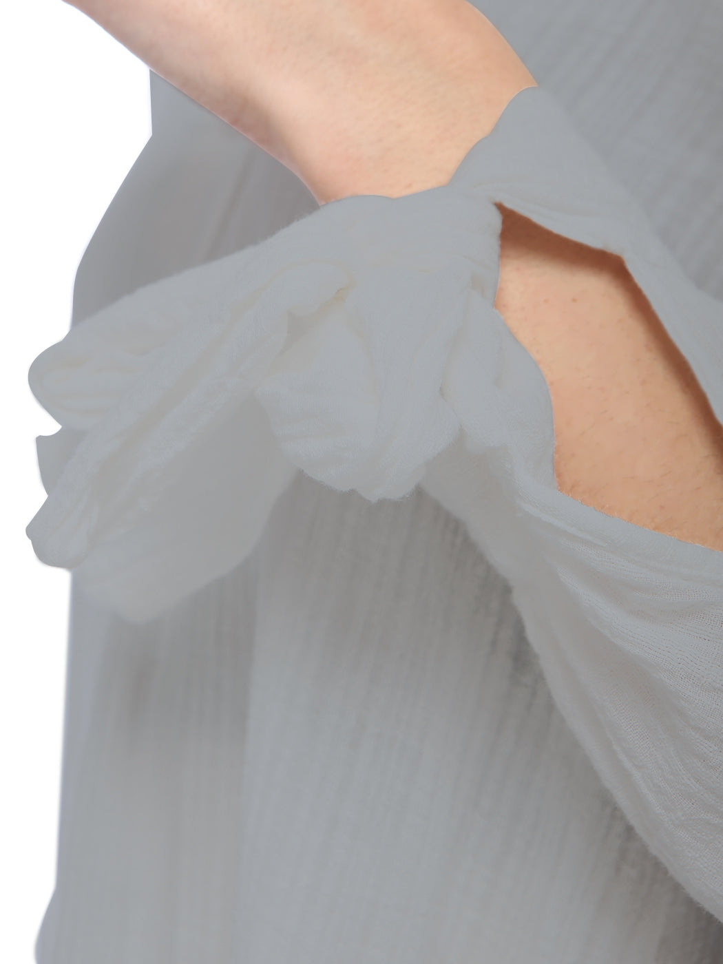Blusa holgada de algodón para mujer de Anna-Kaci, túnica con cuello dividido y manga larga con cuello en V