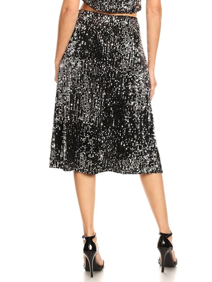 Sparkly Sequin Cocktail Top & Maxi Skirt
