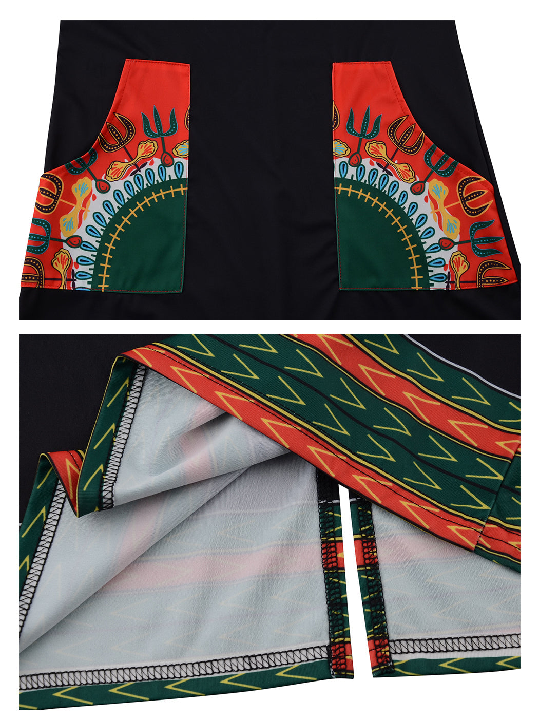 Minivestido de manga corta con estampado tribal dashiki