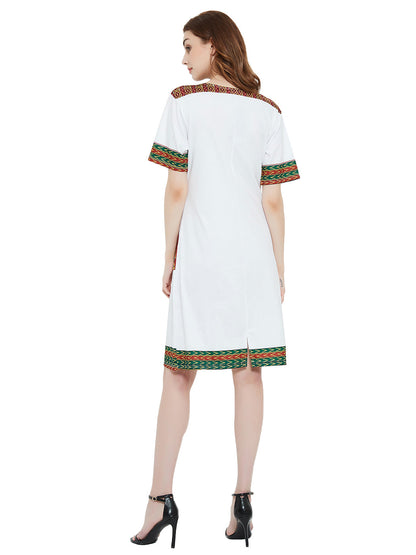 Minivestido de manga corta con estampado tribal dashiki
