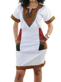 Dashiki Print Tribal Short Sleeve Mini Dress