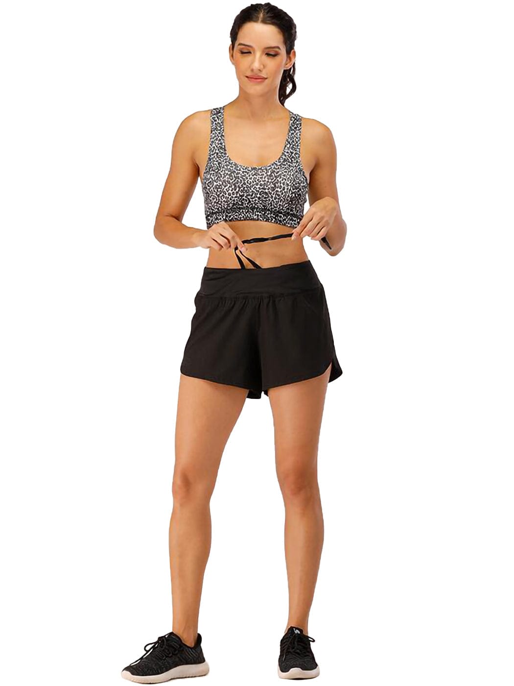 Pantalones cortos para correr, yoga, gimnasio, atletismo, con bolsillos y cordón