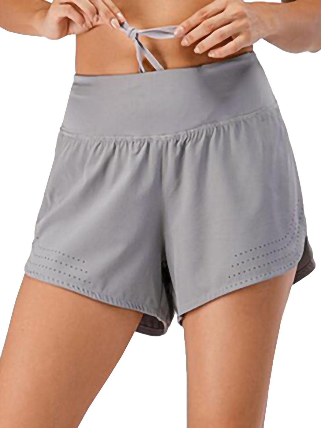 Pantalones cortos para correr, yoga, gimnasio, atletismo, con bolsillos y cordón