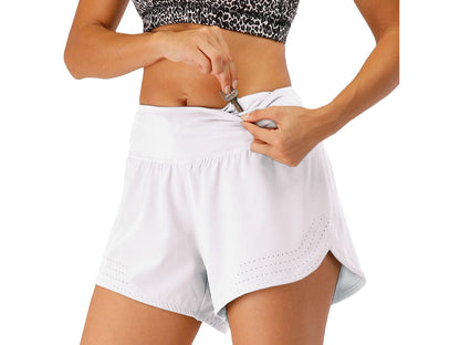 Pantalones cortos para correr, yoga, gimnasio, atletismo, con bolsillos y cordón