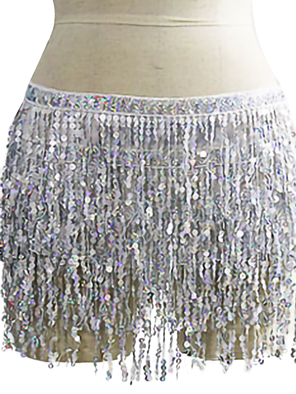 Fringe Tassel Sequin Tie Up Wrap Skirt Hip Scarf Cover Up
