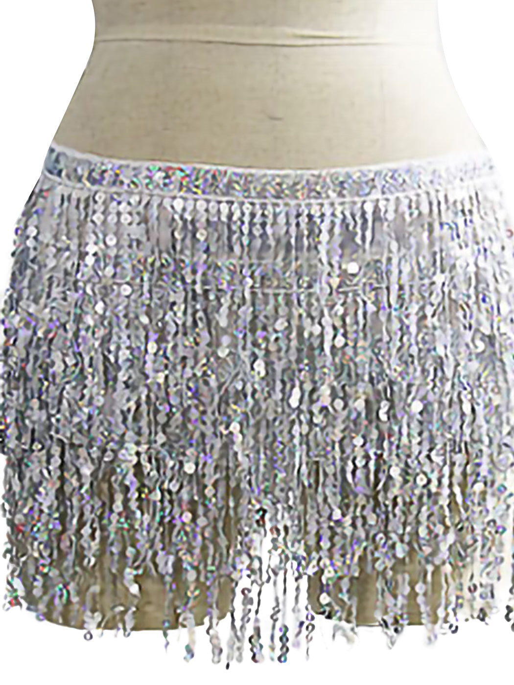 Fringe Tassel Sequin Tie Up Wrap Skirt Hip Scarf Cover Up