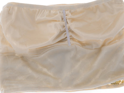 Top tubo elástico con lentejuelas brillantes y hombros descubiertos para mujer para fiestas y clubes