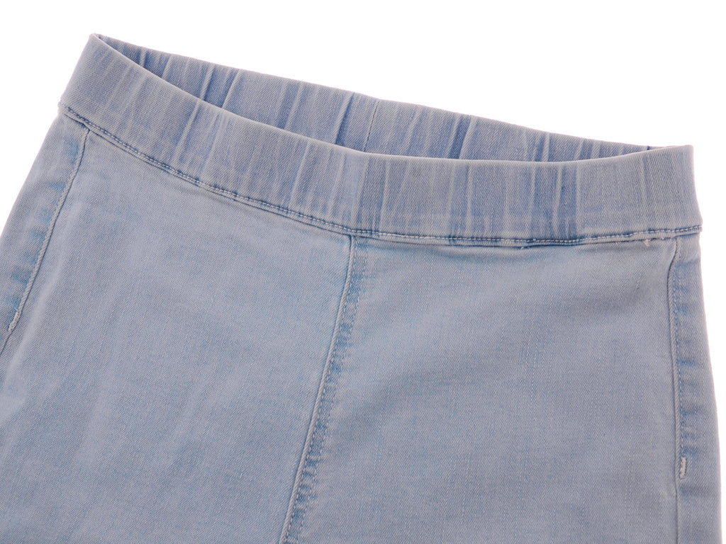 Elastic Waist Flared Denim Pants