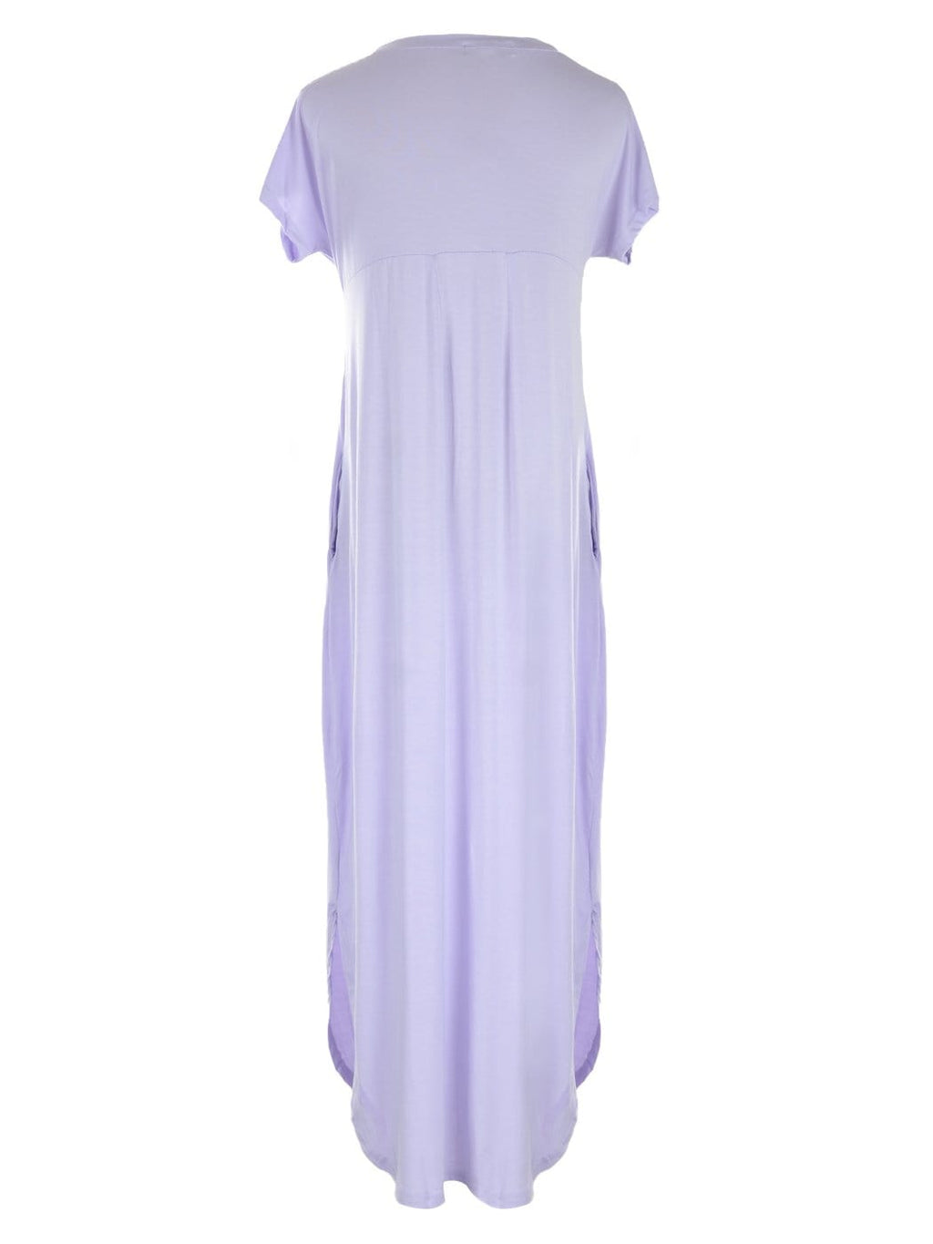Vestido largo de salón con escote en V y manga corta