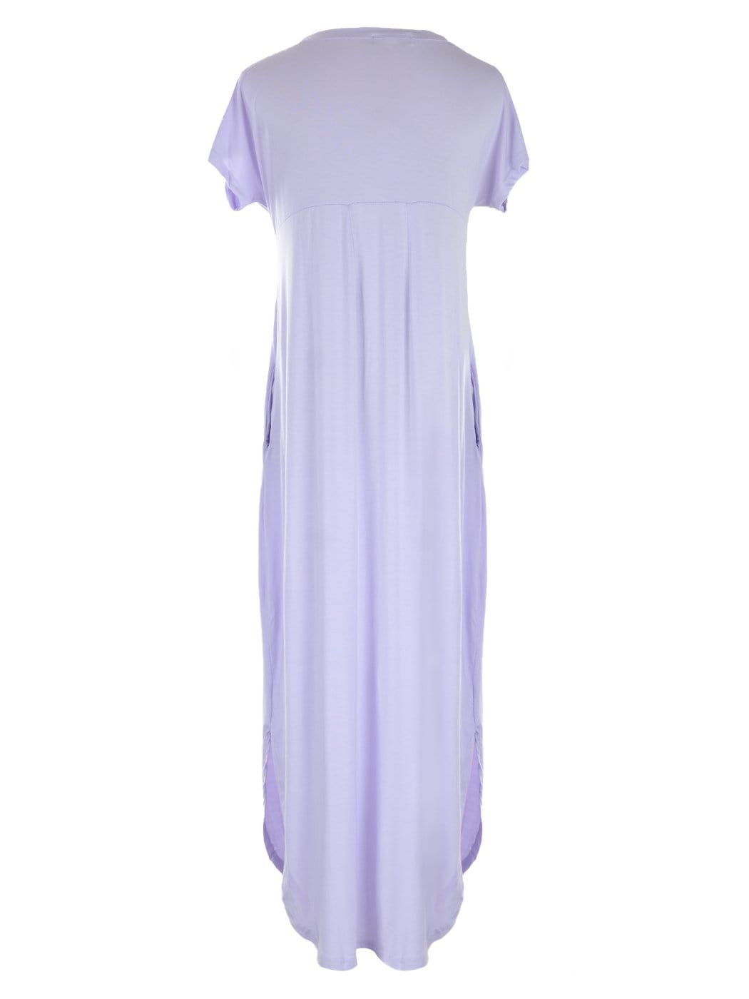 Vestido largo de salón con escote en V y manga corta