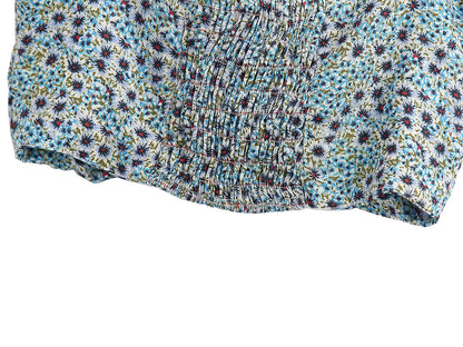 Top de bikini playero con tirantes finos y estampado floral