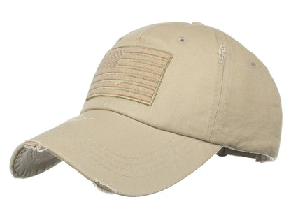 Gorra unisex con bandera estadounidense de Anna-Kaci | Gorra de béisbol desgastada con parche de bandera de EE. UU.