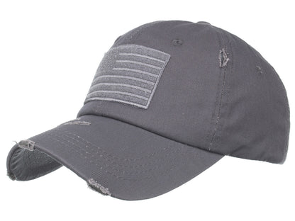 Gorra unisex con bandera estadounidense de Anna-Kaci | Gorra de béisbol desgastada con parche de bandera de EE. UU.