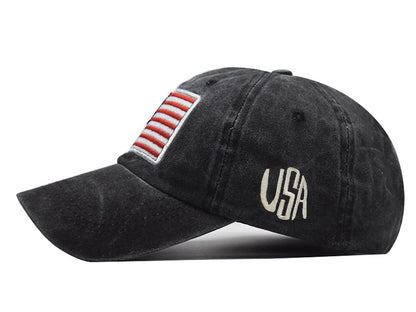 Gorra de algodón lavado con parche bordado de la bandera estadounidense del 4 de julio de Anna-Kaci