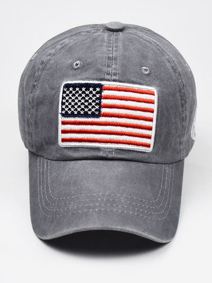 Gorra de algodón lavado con parche bordado de la bandera estadounidense del 4 de julio de Anna-Kaci