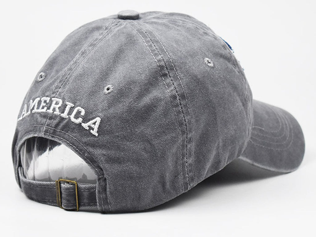 Gorra de algodón lavado con parche bordado de la bandera estadounidense del 4 de julio de Anna-Kaci
