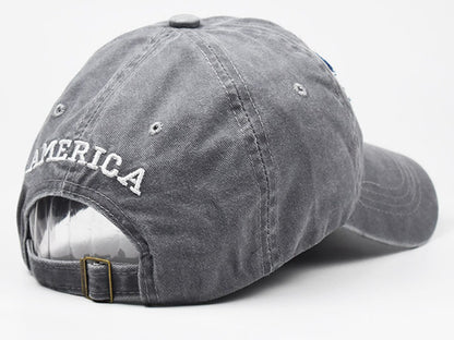 Gorra de algodón lavado con parche bordado de la bandera estadounidense del 4 de julio de Anna-Kaci