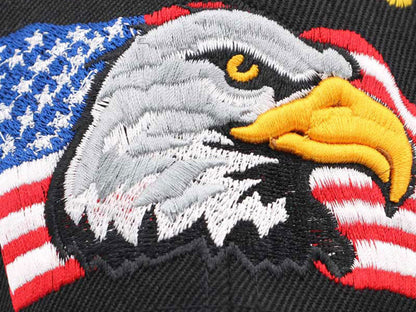 Gorras de béisbol con velcro ajustables en 3D con la bandera estadounidense patriótica de Anna-Kaci, con águila y halcón