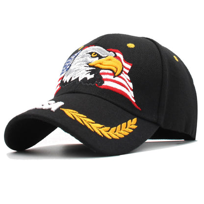 Gorras de béisbol con velcro ajustables en 3D con la bandera estadounidense patriótica de Anna-Kaci, con águila y halcón