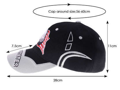 Gorras de béisbol con velcro ajustables en 3D con la bandera estadounidense patriótica de Anna-Kaci, con águila y halcón