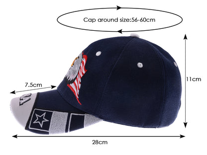 Gorras de béisbol con velcro ajustables en 3D con la bandera estadounidense patriótica de Anna-Kaci, con águila y halcón