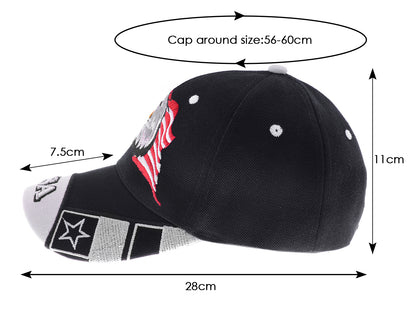 Gorras de béisbol con velcro ajustables en 3D con la bandera estadounidense patriótica de Anna-Kaci, con águila y halcón