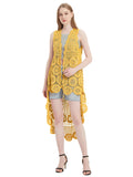 Chaleco de encaje de crochet bohemio 