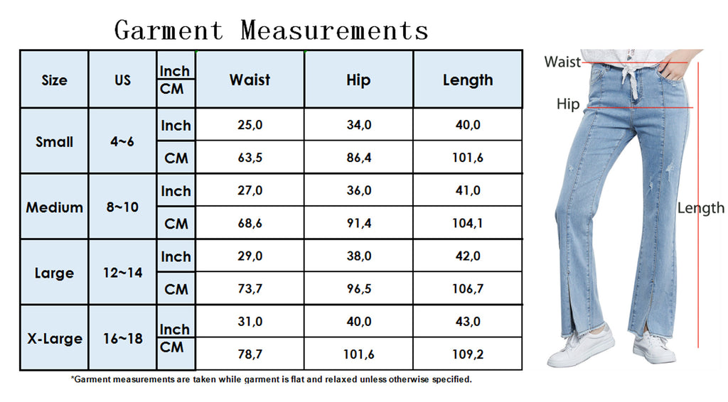 Mid Rise Slit Stretchy Straight Leg Jeans Pants with 5 Pockets
