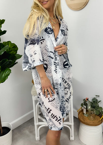 Women Marilyn Monroe Shirts Cardigan Long Open Stuff Kimonos
