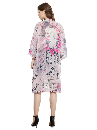 Women Marilyn Monroe Shirts Cardigan Long Open Stuff Kimonos