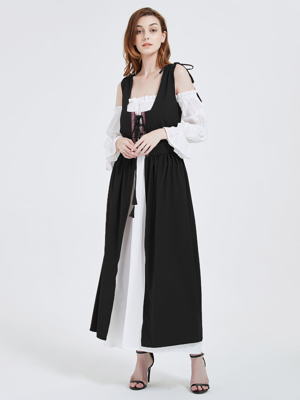 Anna-Kaci Women's Vintage Renaissance Laced-Up Medieval Irish Dress Set