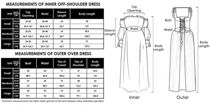 Anna-Kaci Women's Vintage Renaissance Laced-Up Medieval Irish Dress Set