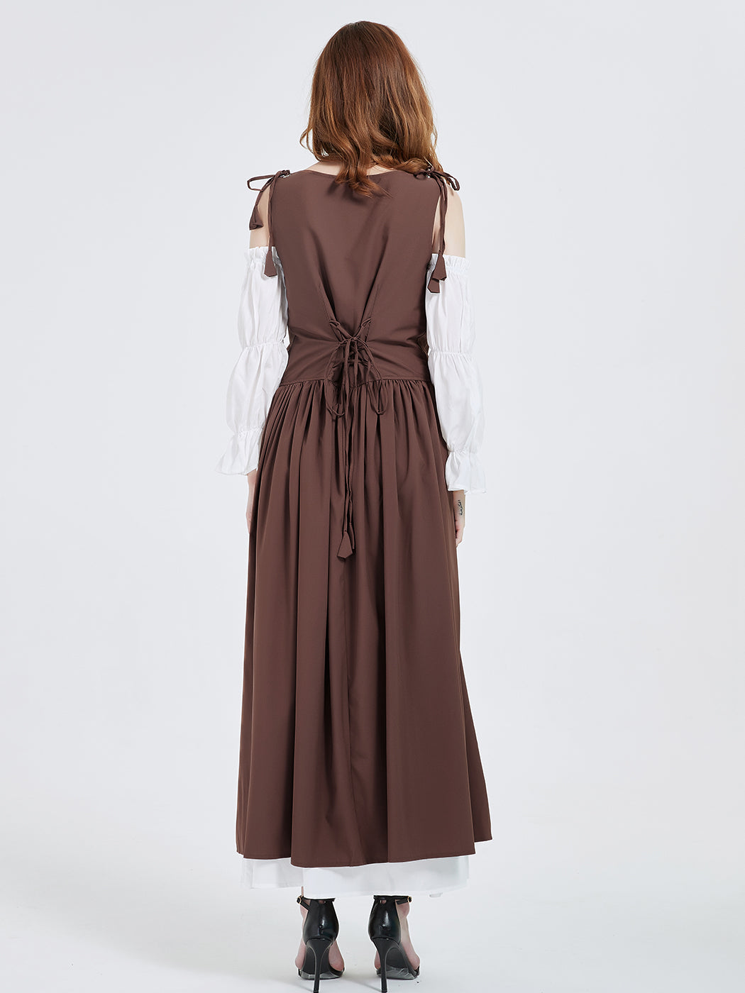 Anna-Kaci Women's Vintage Renaissance Laced-Up Medieval Irish Dress Set