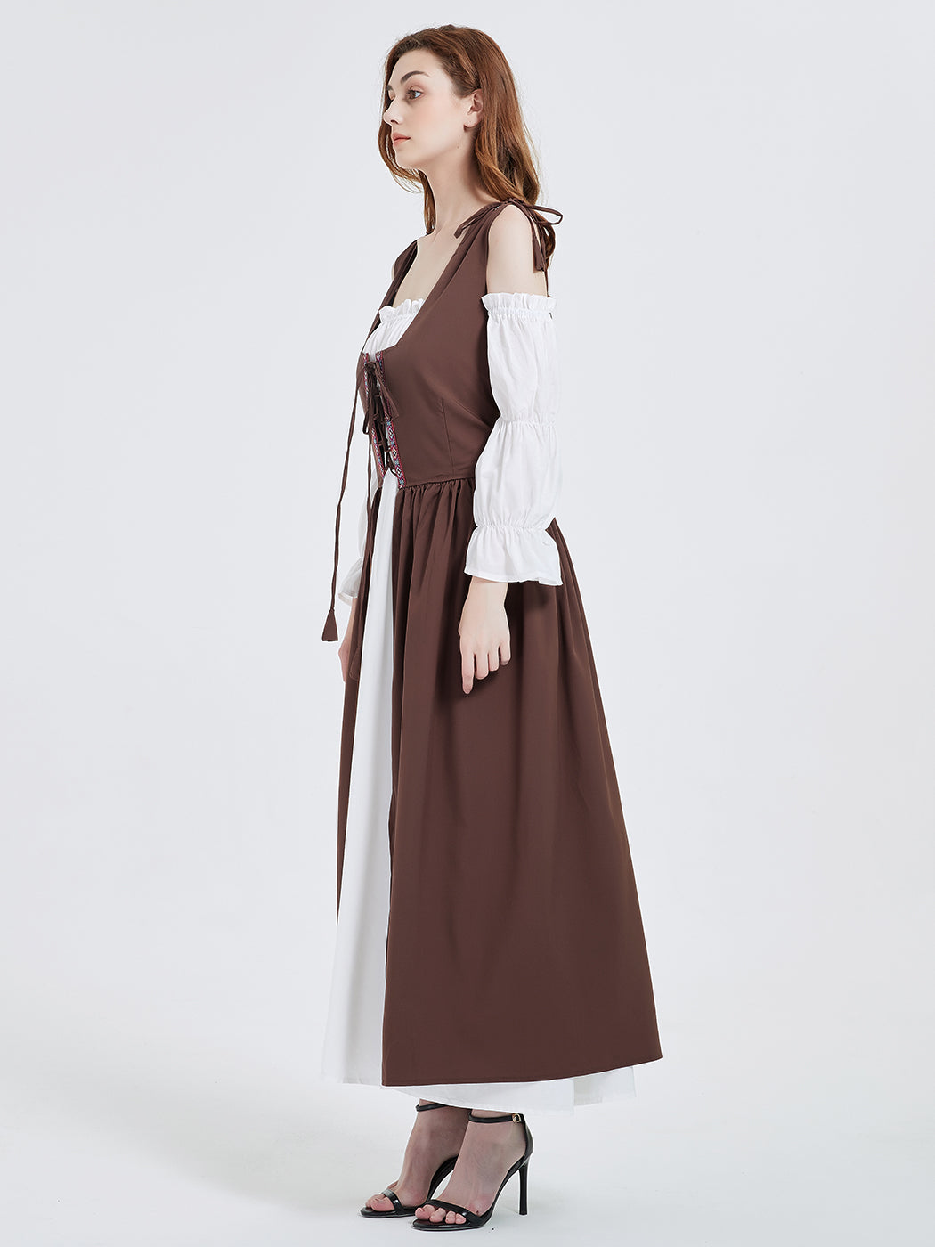 Anna-Kaci Women's Vintage Renaissance Laced-Up Medieval Irish Dress Set