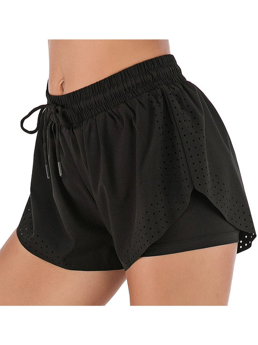 Pantalones cortos para correr de doble capa para entrenamiento físico