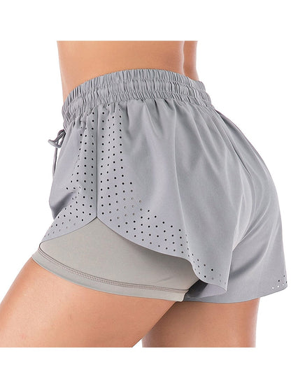 Pantalones cortos para correr de doble capa para entrenamiento físico