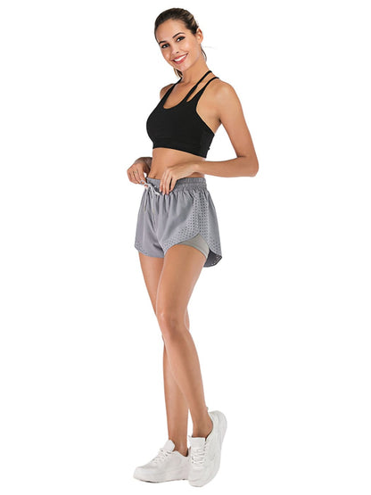 Pantalones cortos para correr de doble capa para entrenamiento físico