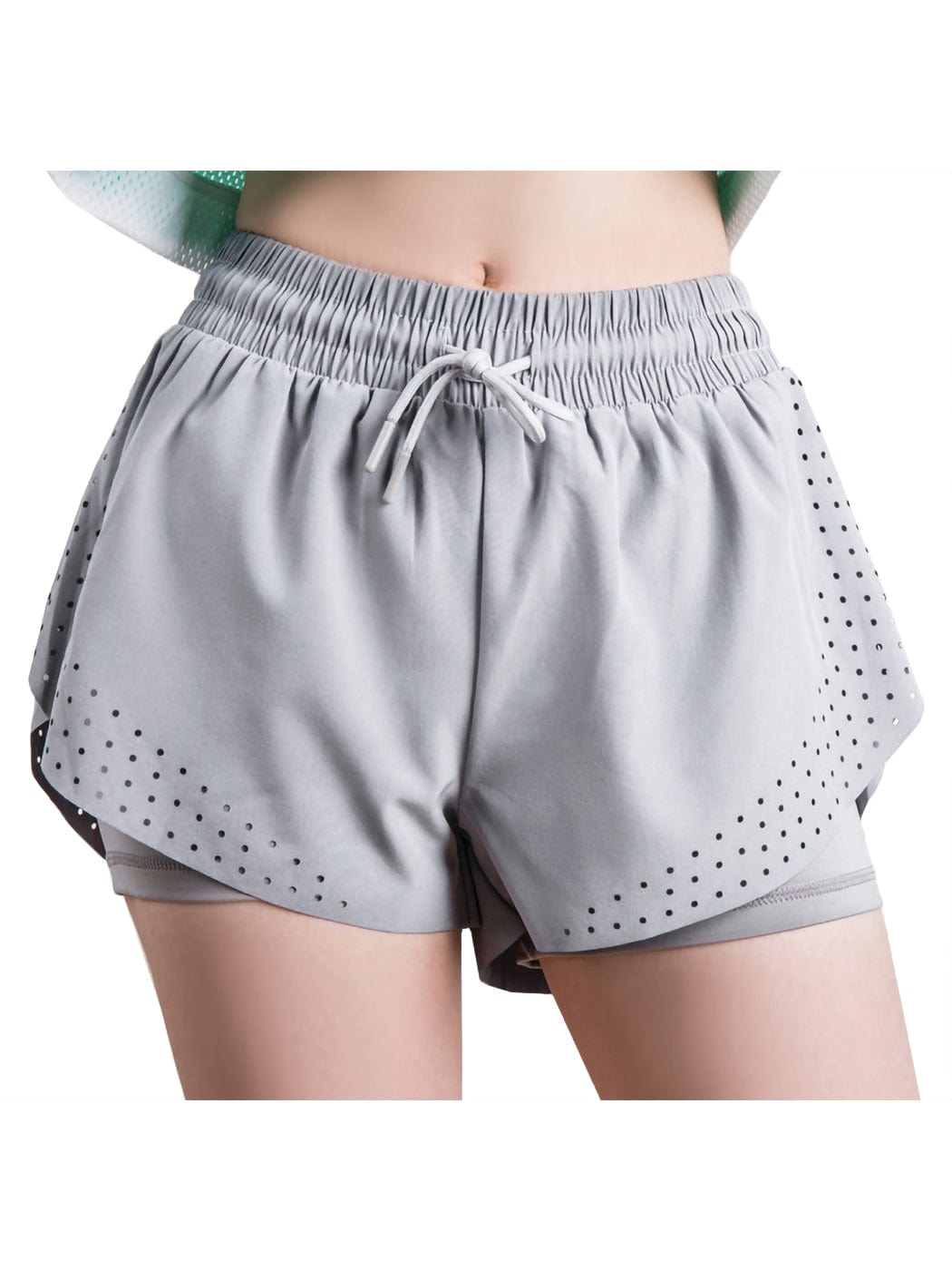 Pantalones cortos para correr de doble capa para entrenamiento físico