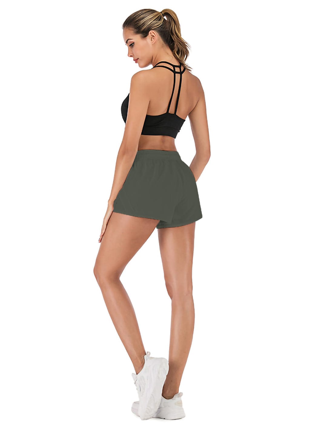 Pantalones cortos para correr de doble capa para entrenamiento físico