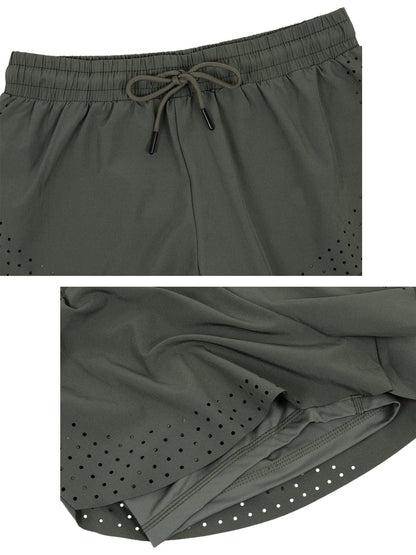 Pantalones cortos para correr de doble capa para entrenamiento físico