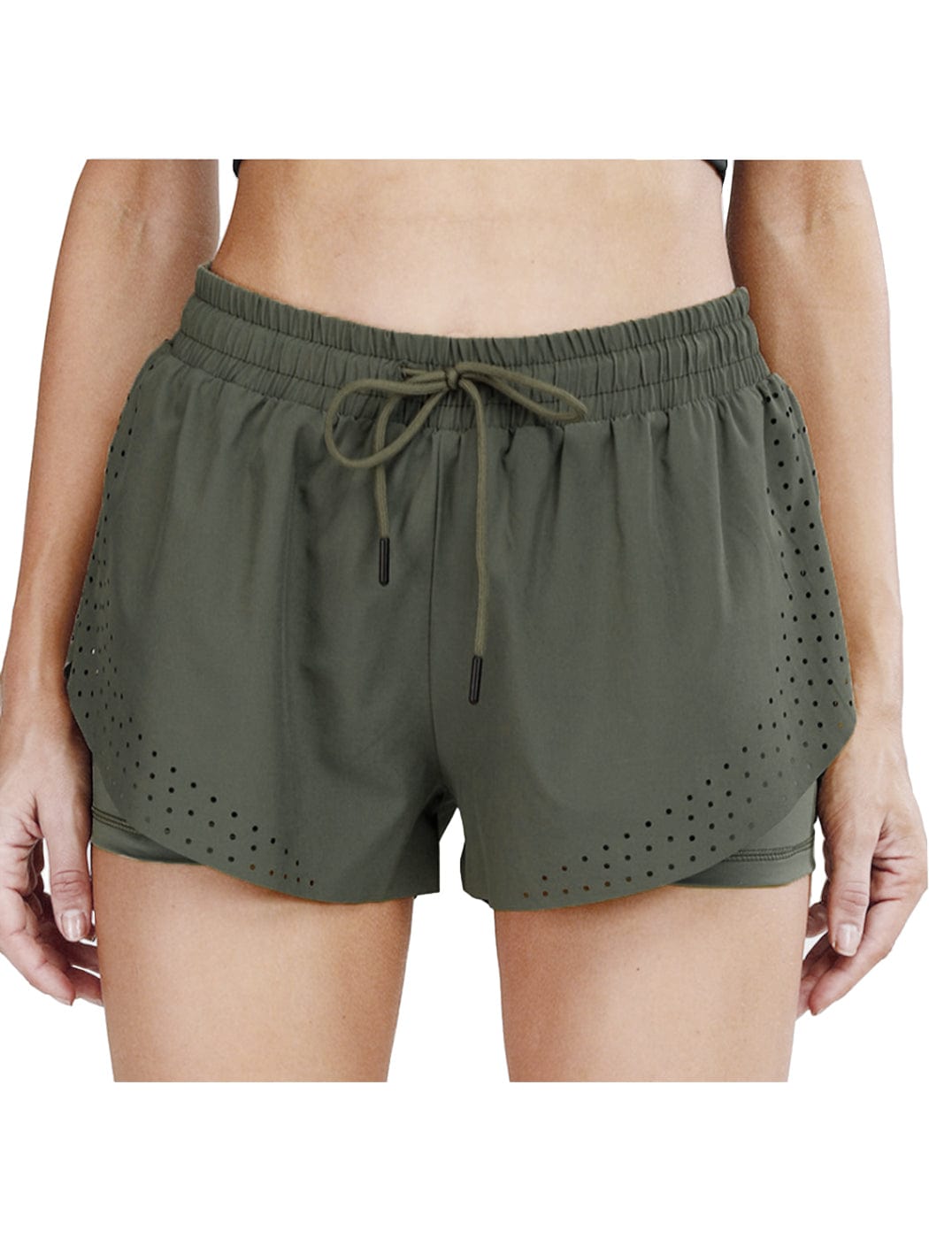 Pantalones cortos para correr de doble capa para entrenamiento físico