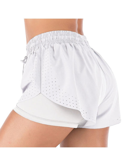 Pantalones cortos para correr de doble capa para entrenamiento físico