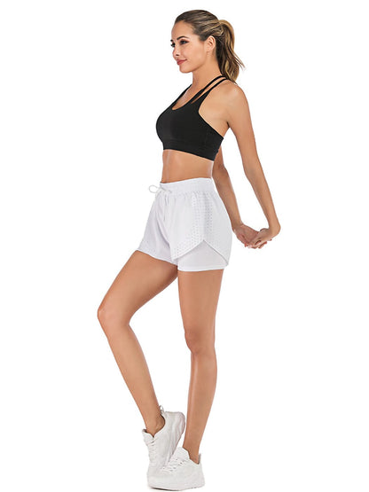 Pantalones cortos para correr de doble capa para entrenamiento físico