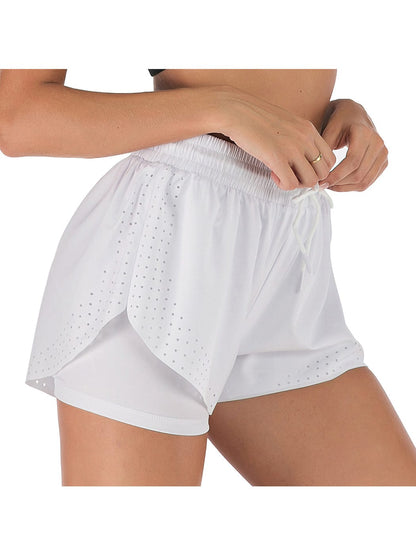 Pantalones cortos para correr de doble capa para entrenamiento físico