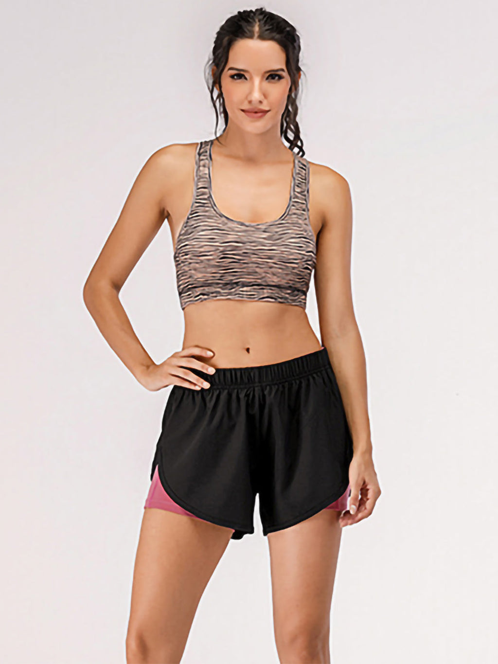 Pantalones cortos deportivos para correr 2 en 1 con bolsillos