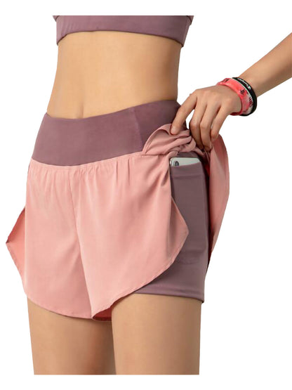 Pantalones cortos de entrenamiento para correr de secado rápido con bolsillo